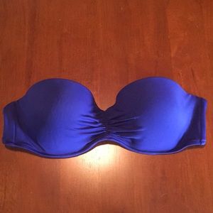 VS cobalt blue strapless bikini top 36D